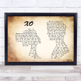 Beyoncé XO Man Lady Couple Song Lyric Print