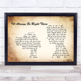 Bryan Adams I'll Always Be Right There Man Lady Couple Song Lyric Print