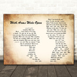 Creed With Arms Wide Open Man Lady Couple Song Lyric Print