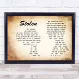 Dashboard Confessional Stolen Man Lady Couple Song Lyric Print