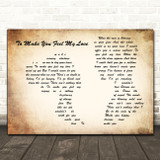 Garth Brooks To Make You Feel My Love Man Lady Couple Song Lyric Print