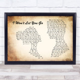 James Morrison I Won't Let You Go Man Lady Couple Song Lyric Print