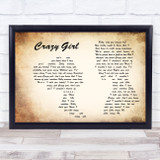Eli Young Band Crazy Girl Man Lady Couple Song Lyric Quote Print