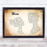 Enrique Iglesias Hero Man Lady Couple Song Lyric Quote Print