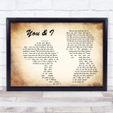 John Legend You & I Man Lady Couple Song Lyric Quote Print