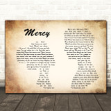 Shawn Mendes Mercy Man Lady Couple Song Lyric Quote Print