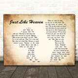The Cure Just Like Heaven Man Lady Couple Song Lyric Quote Print