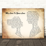 Whitney Houston My Love Is Your Love Man Lady Couple Song Lyric Quote Print