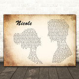 Hotel Books Nicole Man Lady Couple Song Lyric Print
