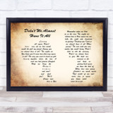 Whitney Houston Didn't We Almost Have It All Man Lady Couple Song Lyric Quote Print