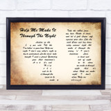 Gladys Knight Help Me Make It Through The Night Man Lady Couple Song Lyric Music Art Print