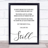 Commodores Lionel Ritchie Still Song Lyric Quote Print