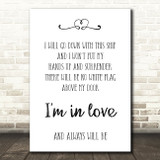 Dido White Flag Song Lyric Quote Print