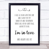 Dido White Flag Song Lyric Quote Print