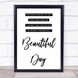 Elbow One Day Like This Song Lyric Quote Print