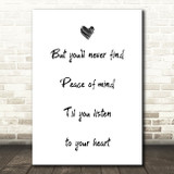 George Michael Kissing A Fool Peace Of Mind Song Lyric Quote Print
