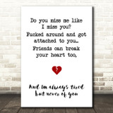 Olivia O'Brien Gnash I Hate You I Love You Break Heart Song Lyric Quote Print