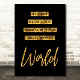 Black & Gold Lay Here Forget The World Chasing Cars Song Lyric Quote Print