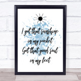 Blue Can't Stop The Feeling Justin Timberlake Song Lyric Quote Print