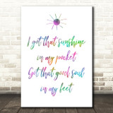 Rainbow Can't Stop The Feeling Justin Timberlake Song Lyric Quote Print