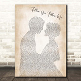 Genesis Follow You Follow Me Man Lady Bride Groom Wedding Song Lyric Print