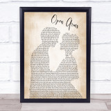Journey Open Arms Man Lady Bride Groom Wedding Song Lyric Print
