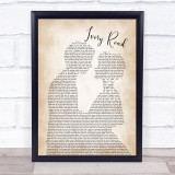 King Charles Ivory Road Man Lady Bride Groom Wedding Song Lyric Print