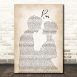 Snow Patrol Run Man Lady Bride Groom Wedding Song Lyric Print