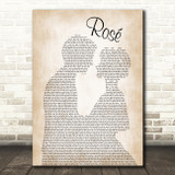 The Feeling Rosé Man Lady Bride Groom Wedding Song Lyric Wall Art Print