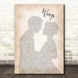 Birdy Wings Man Lady Bride Groom Wedding Song Lyric Wall Art Print