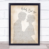 Blake Shelton Nobody But You Man Lady Bride Groom Wedding Song Lyric Wall Art Print