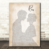 Leona Lewis Run Man Lady Bride Groom Wedding Song Lyric Quote Print