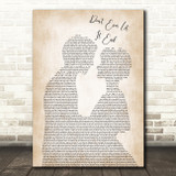 Nickelback Don't Ever Let It End Man Lady Bride Groom Wedding Song Lyric Print