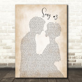 Stone Sour Song 3 Man Lady Bride Groom Wedding Song Lyric Quote Print