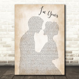 The Script I'm Yours Man Lady Bride Groom Wedding Song Lyric Quote Print