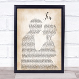 Goo Goo Dolls Iris Man Lady Bride Groom Wedding Song Lyric Quote Print