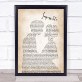 James Arthur Impossible Man Lady Bride Groom Wedding Song Lyric Quote Print