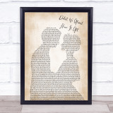 Whitney Houston Didn't We Almost Have It All Man Lady Bride Groom Wedding Song Lyric Quote Print