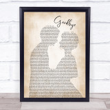 Def Leppard Goodbye Man Lady Bride Groom Wedding Song Lyric Quote Print