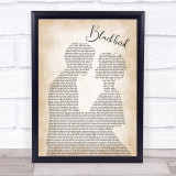 The Beatles Blackbird Song Lyric Man Lady Bride Groom Wedding Print