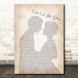 Elvis Presley I Just Can't Help Believin Man Lady Bride Groom Wedding Song Lyric Print