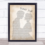 Eric Clapton Wonderful Tonight Man Lady Bride Groom Wedding Song Lyric Print