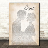 Leon Bridges Beyond Man Lady Bride Groom Wedding Song Lyric Print