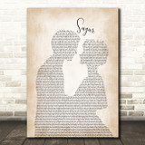 Maroon 5 Sugar Man Lady Bride Groom Wedding Song Lyric Print