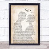 Tracy Chapman Fast Car Man Lady Bride Groom Wedding Song Lyric Print