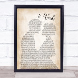 Wretch 32 6 Words Man Lady Bride Groom Wedding Song Lyric Print