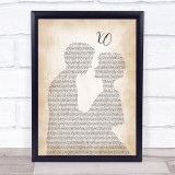 Beyoncé XO Man Lady Bride Groom Wedding Song Lyric Print