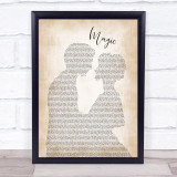 Craig David Magic Man Lady Bride Groom Wedding Song Lyric Print