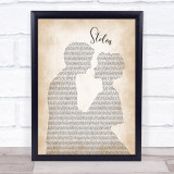 Dashboard Confessional Stolen Man Lady Bride Groom Wedding Song Lyric Print