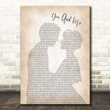 Dave Matthews Band You And Me Man Lady Bride Groom Wedding Song Lyric Print